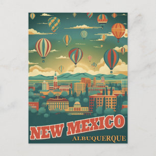 Carte Postale Albuquerque, Nouveau-Mexique avec une Montgolfière