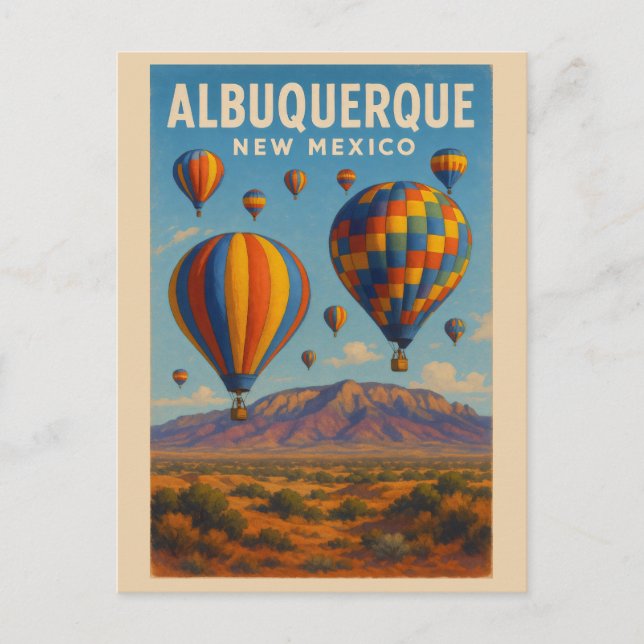 Carte Postale Albuquerque Nouveau-Mexique Ciels (Devant)