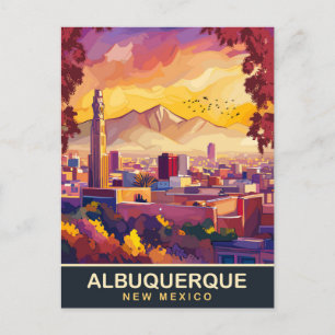Carte Postale Albuquerque, Nouveau-Mexique, City Skyline, Voyage