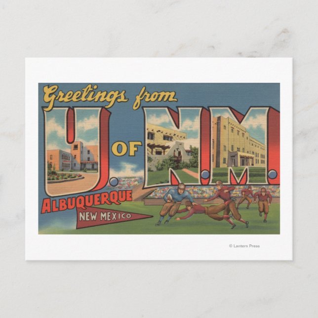 Carte Postale Albuquerque, Nouveau-Mexique - Université de NM (Devant)