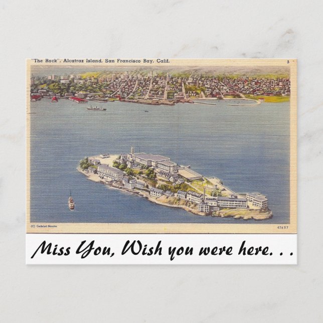 Carte Postale Alcatraz, San Francisco, Californie. (Devant)