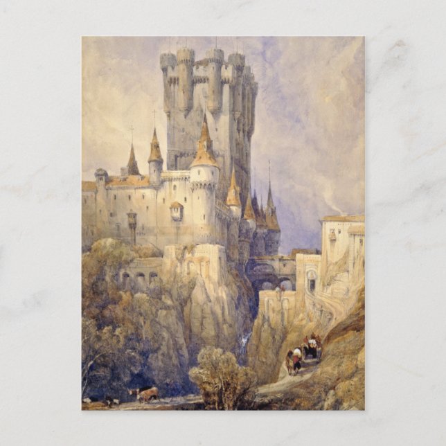 Carte Postale Alcazar, Ségovie, Espagne, peinture (Devant)