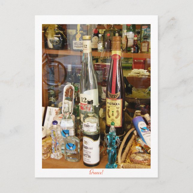 Carte Postale Alcool d'ouzo et de metaxa (Devant)
