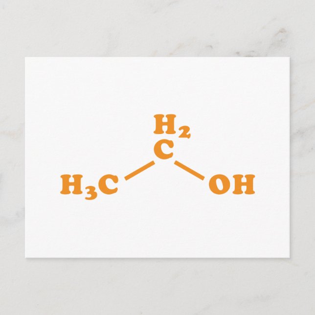 Carte Postale Alcool Éthanol Formule chimique moléculaire (Devant)