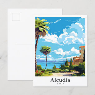 Carte Postale Alcudia Espagne Vintage voyage d'art