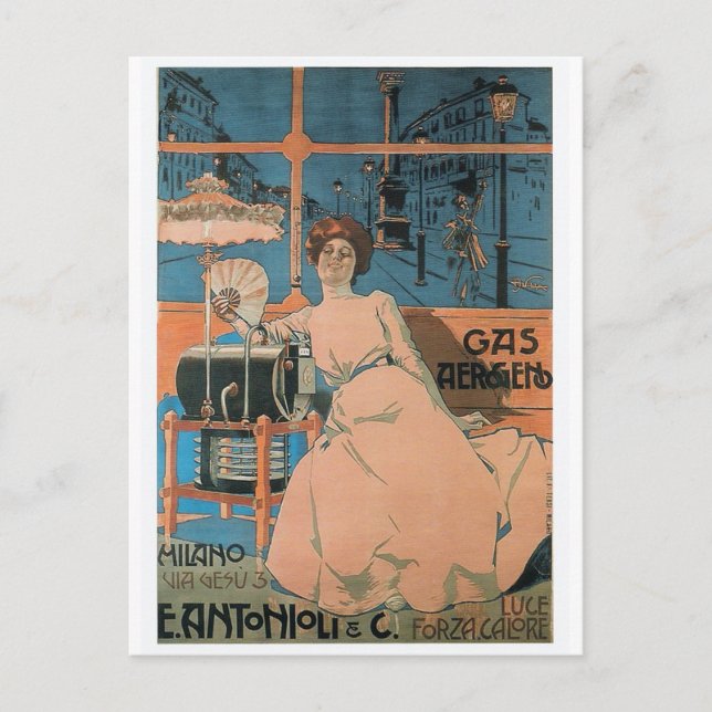 Carte Postale Alearning Villa - Gas Aerogeno - Poster 1902 (Devant)