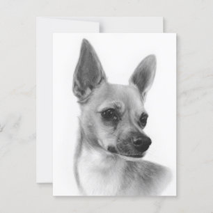 Carte Postale Alerte et fière - Portrait Chihuahua peint à la ma