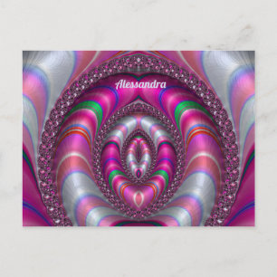 CARTE POSTALE ALESSANDRA ~ CONCEPTION FRACTALE 3D ROSE ~