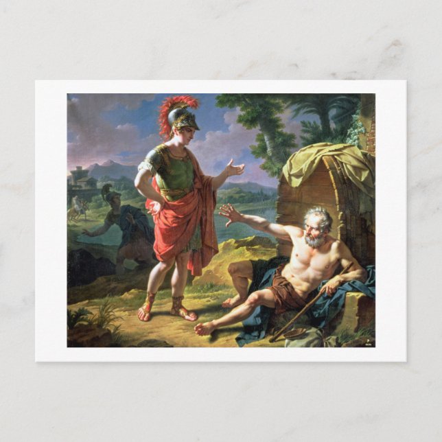 Carte Postale Alexander and Diogenes, 1818 (oil on canvas) (Devant)
