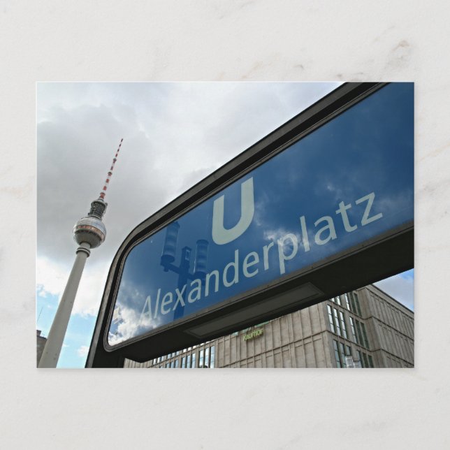 Carte Postale Alexanderplatz de métro et tour de télévision (Devant)