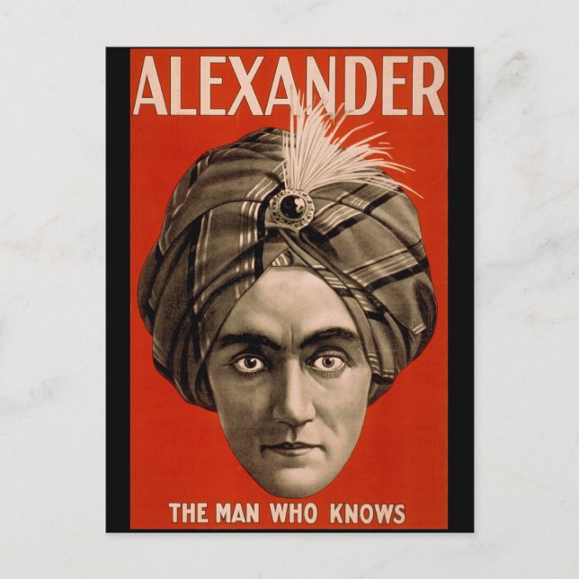 Carte Postale Alexandre l'homme qui connaît la Magie (Devant)