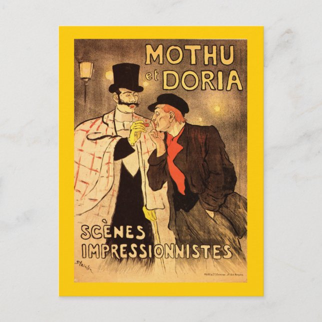 Carte Postale Alexandre Theophile Steinlen Mothu et Doria (Devant)