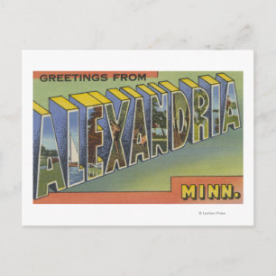 Carte Postale Alexandrie, Minnesota - Scènes de grandes lettres