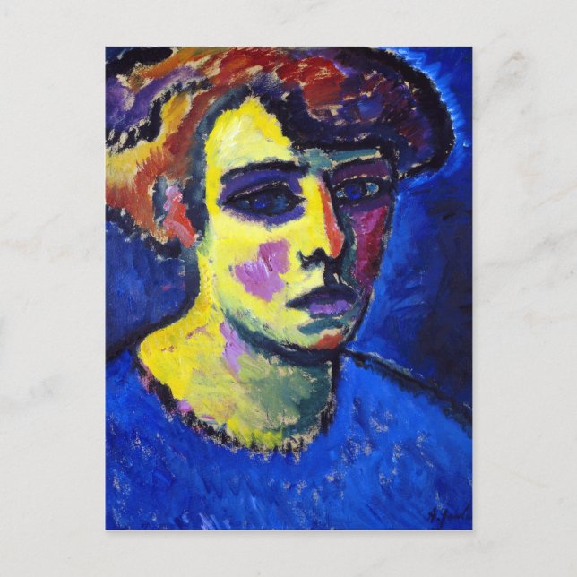 Carte Postale Alexej von Jawlensky Frauenkopf (Chef d'une femme) (Devant)