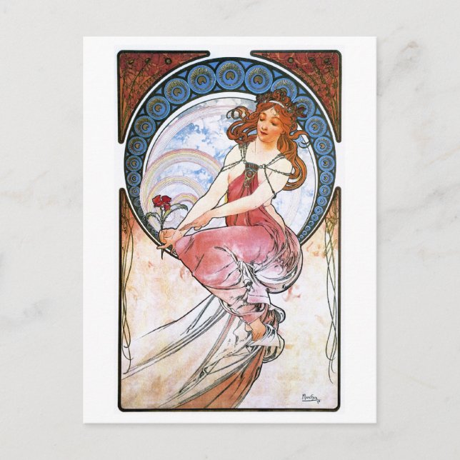 Carte Postale Alfons Mucha : Muse de la peinture (Devant)
