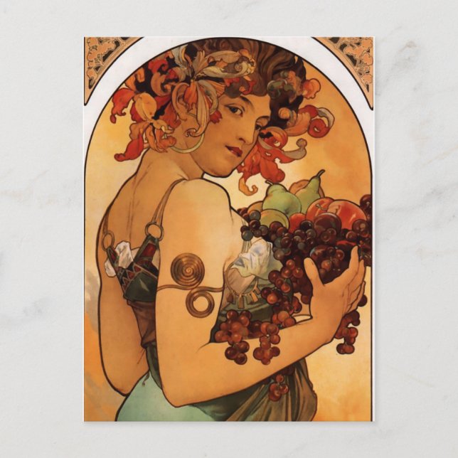 Carte Postale Alfonse Mucha Fruit (Devant)