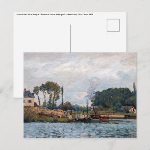 Carte Postale Alfred Sisley - Bateaux à l'écluse à Bougival