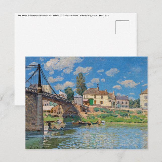 Carte Postale Alfred Sisley - Pont à Villeneuve-la-Garenne (Devant / Derrière)