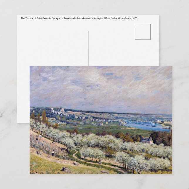 Carte Postale Alfred Sisley - Terrasse à Saint-Germain, Printemp (Devant / Derrière)