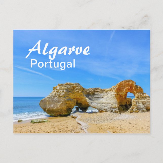 Carte Postale Algarve Rocks sur la plage au Portugal (Devant)