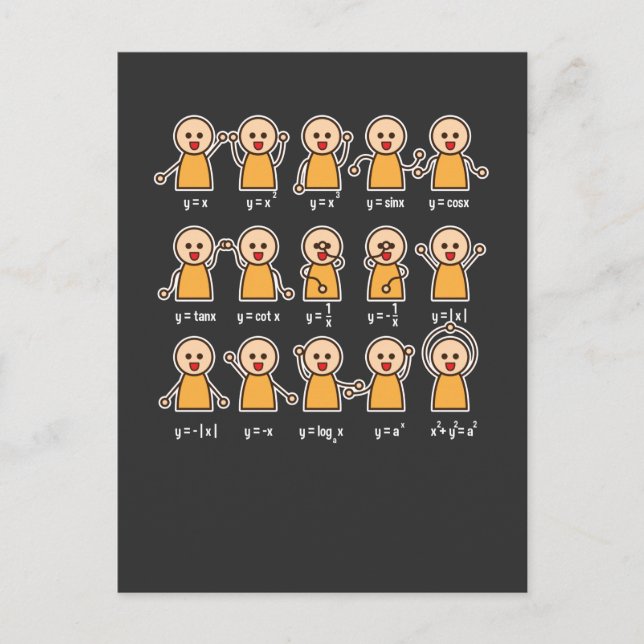 Carte Postale Algebra Teacher Math Étudiant équation Graph (Devant)