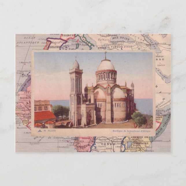 Carte Postale Alger, Église Notre-Dame-d'Afrique (Devant)