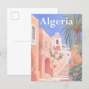 Carte Postale Algérie Aquarelle Peinture Voyage