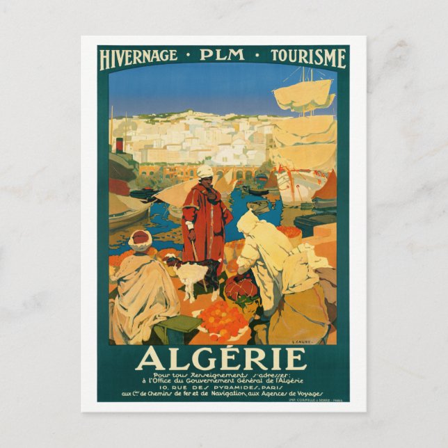 Carte Postale Algérie Poster Vintage voyage restauré (Devant)