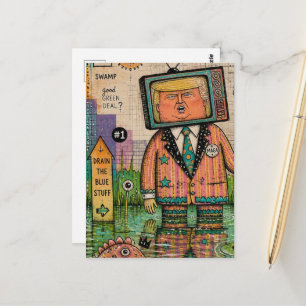 Carte Postale Algues Antitrump Collage Multimédia Drôle