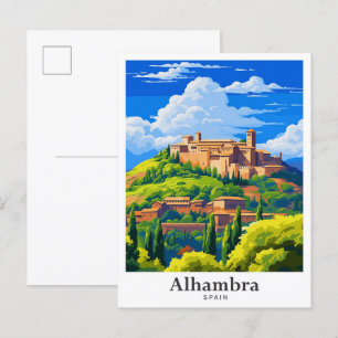 Carte Postale Alhambra Espagne Vintage voyage d'art