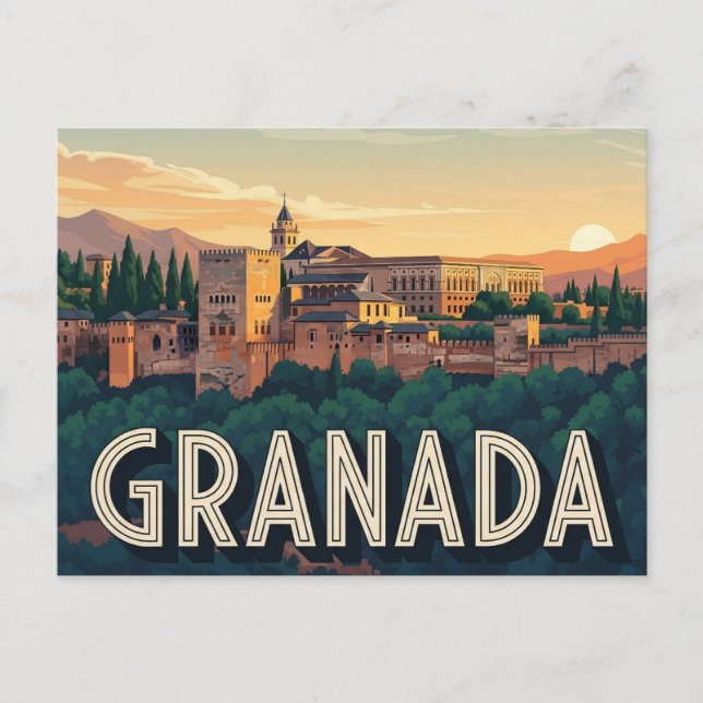 Carte Postale Alhambra Grenade Espagne Voyage (Devant)