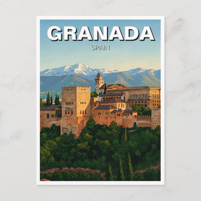 Carte Postale Alhambra Grenade Espagne Voyage (Devant)