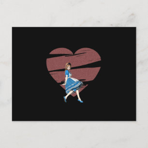 Carte Postale Alice 3D et Coeur Rouge