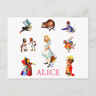 Carte Postale Alice à Wonderland et Friends