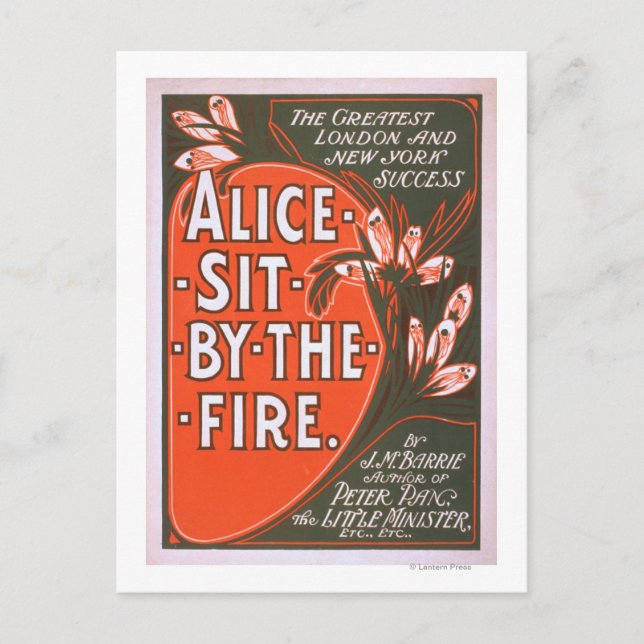 Carte Postale Alice assis près du feu Great London Play Poster (Devant)