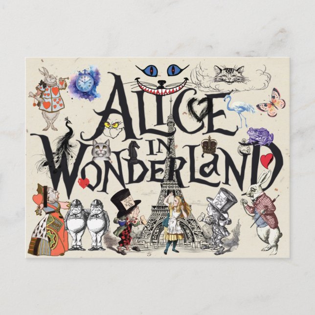 Carte Postale Alice au pays des merveilles 1865 (Devant)
