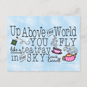 Carte Postale Alice au pays des merveilles Citation de Carroll d