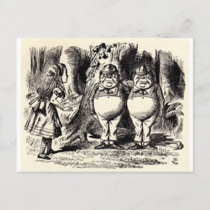 Carte Postale Alice au pays des merveilles : Dee et Dum Twiddle