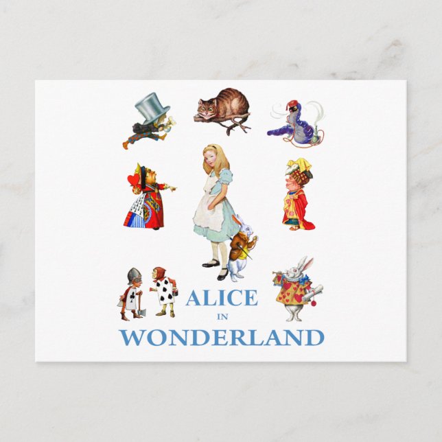 CARTE POSTALE ALICE AU PAYS DES MERVEILLES ET AMIS (Devant)