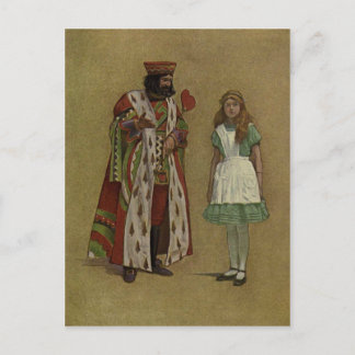 Carte Postale Alice au pays des merveilles et le roi des coeurs