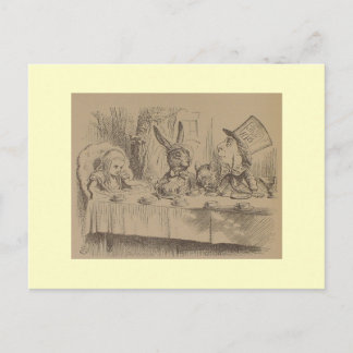 Carte Postale Alice au pays des merveilles : Fête de thé à la mo