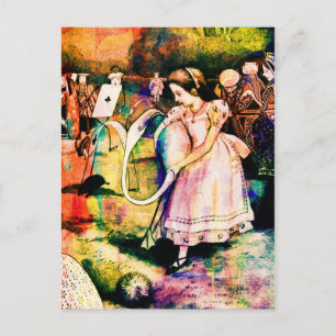 Carte Postale Alice au pays des merveilles Flamant rose Croquet 