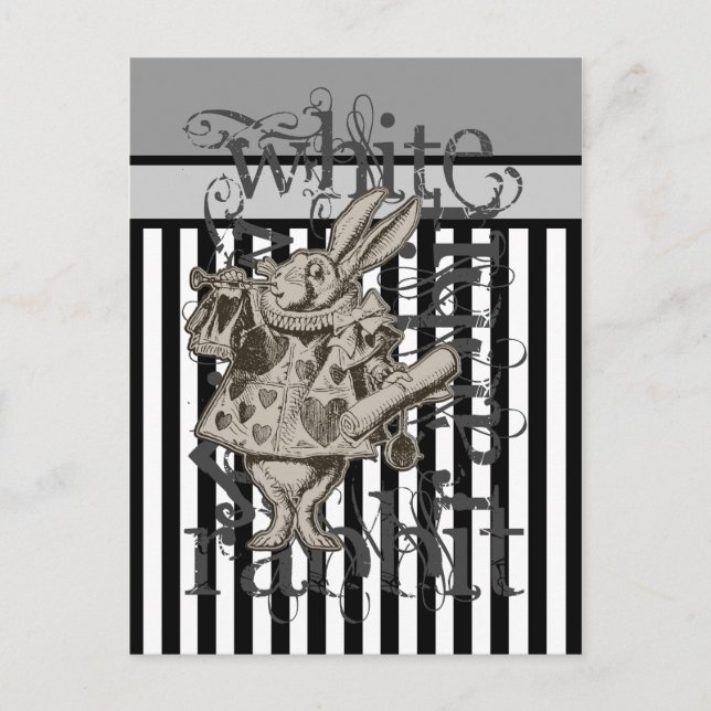 Carte Postale Alice Au Pays Des Merveilles Grunge De Lapin Blanc (Devant)