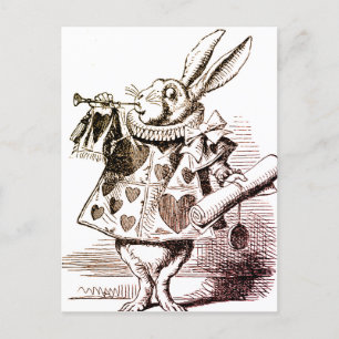 Carte Postale Alice au pays des merveilles Lapin Queen of Hearts