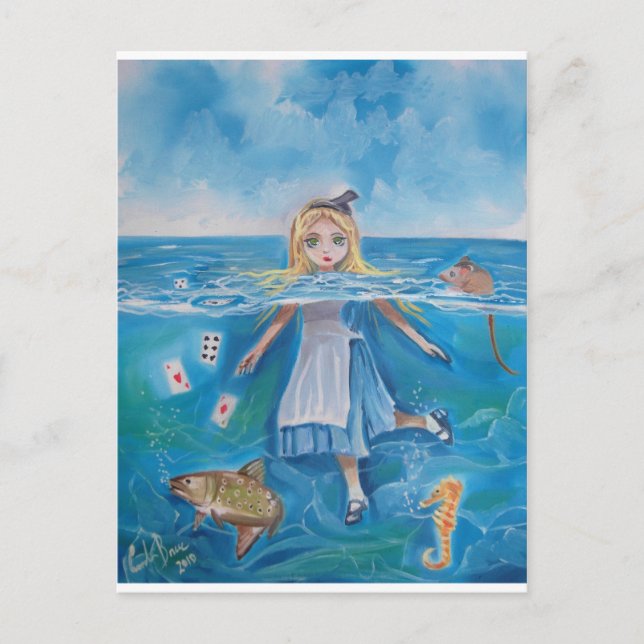 Carte Postale Alice au pays des merveilles le bassin des larmes  (Devant)