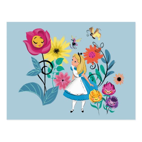 Carte Postale Alice Au Pays Des Merveilles Les Fleurs Des Pays Zazzle Ca