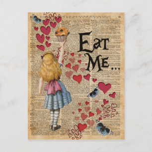Carte Postale Alice au pays des merveilles Mange moi Muffin