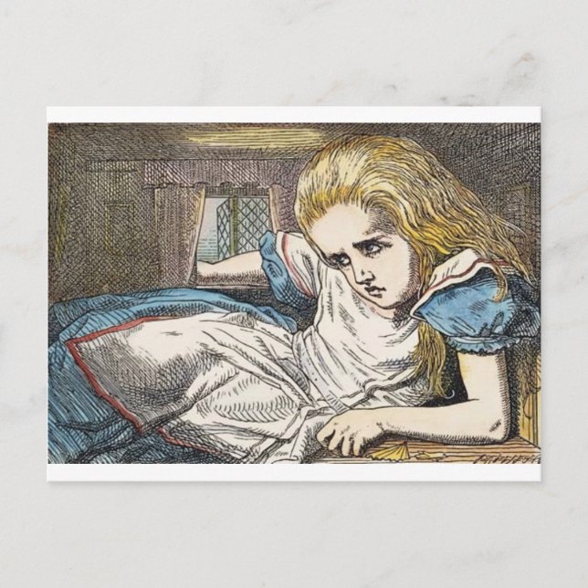 Carte Postale Alice au pays des merveilles : MANGEZ-MOI trop gro (Devant)
