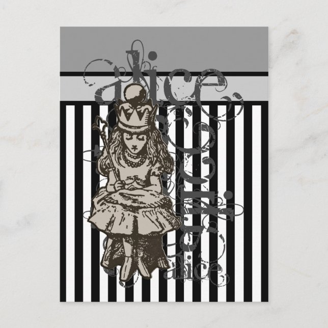 Carte Postale Alice Au Pays Des Merveilles Reine Alice Grunge (Devant)