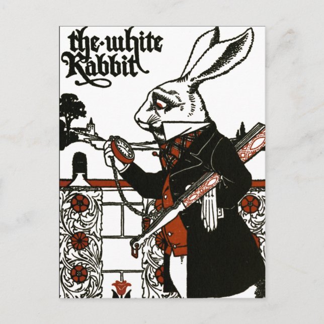 Carte Postale Alice Au Pays Des Merveilles ; Un Jeu. Le lapin bl (Devant)